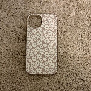 Floral Pattern Phone Case - Cream and Brown